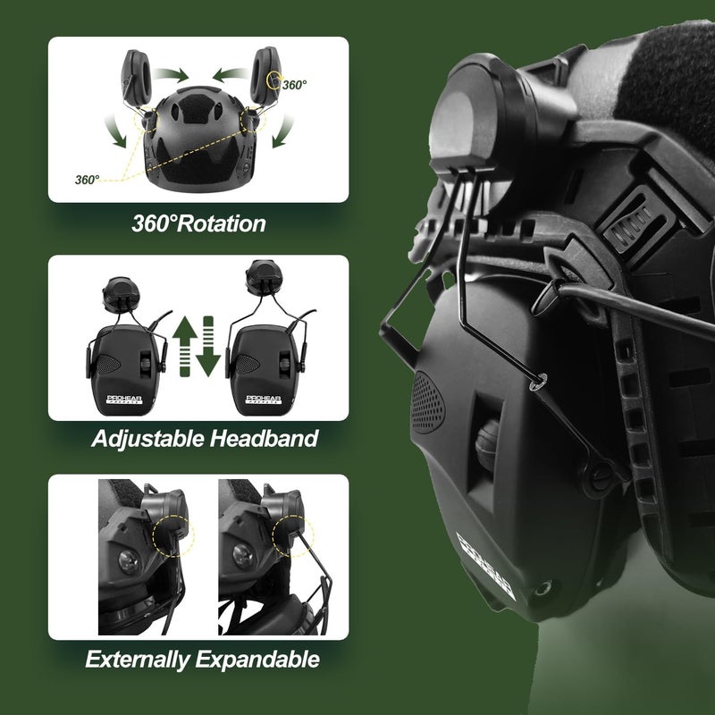 PROHEAR Arc Rail Adapter for Helmet Shooting Ear Protection Earmuffs, NRR 23dB Noise Reduction Hearing Protection for Hunting - Image 2